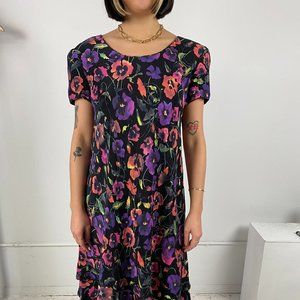 Vintage Floral Midi Dress